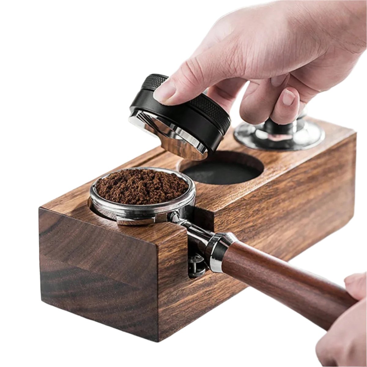 Espresso Tamper Station - Houten Portafilter Houder - Perfecte Druk - Stijlvol Ontwerp-Coffee & Tea-De Bazelaar