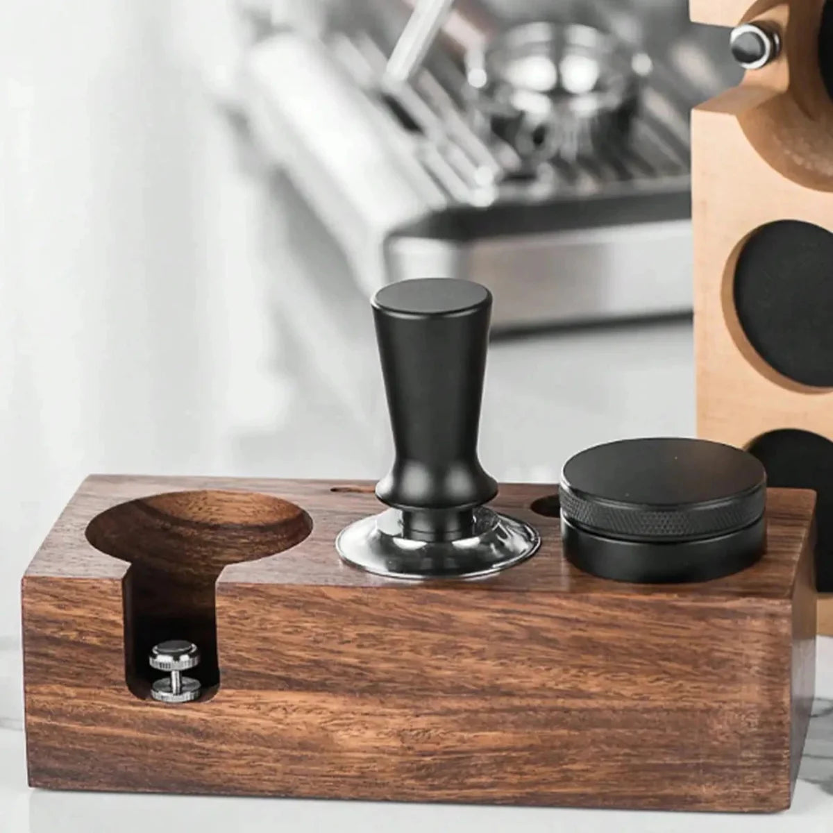 Espresso Tamper Station - Houten Portafilter Houder - Perfecte Druk - Stijlvol Ontwerp-Coffee & Tea-De Bazelaar