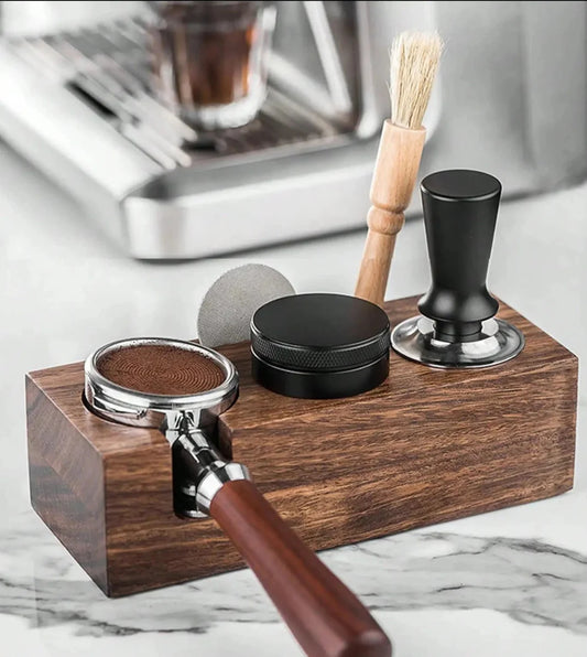 Espresso Tamper Station - Houten Portafilter Houder - Perfecte Druk - Stijlvol Ontwerp-Coffee & Tea-De Bazelaar