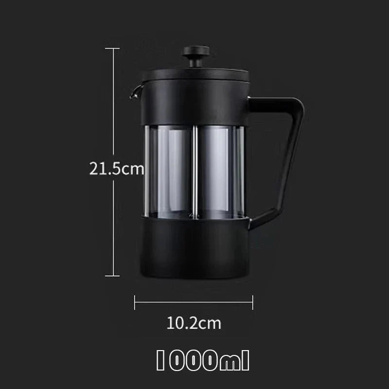 Franse Pers Koffiezetter - Borosilicaatglas - Perfecte Smaak - Duurzaam Ontwerp-Coffee & Tea-De Bazelaar