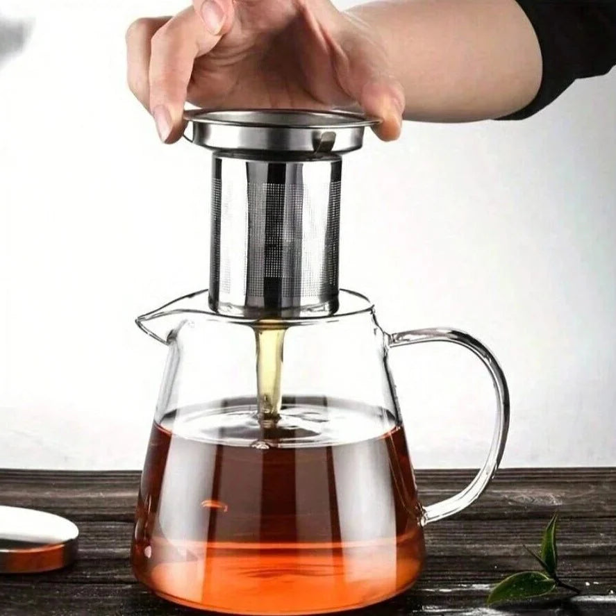 Glazen Theepot - Theefilter Infuser voor Perfecte Thee-Coffee & Tea-De Bazelaar