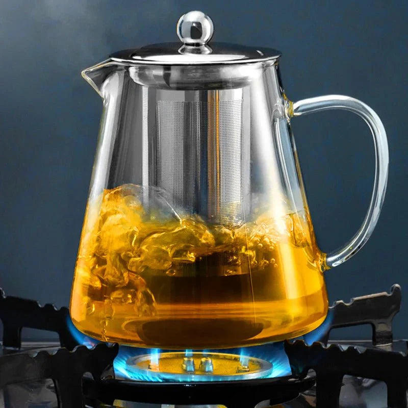 Glazen Theepot - Theefilter Infuser voor Perfecte Thee-Coffee & Tea-De Bazelaar