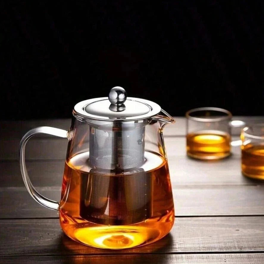 Glazen Theepot - Theefilter Infuser voor Perfecte Thee-Coffee & Tea-De Bazelaar