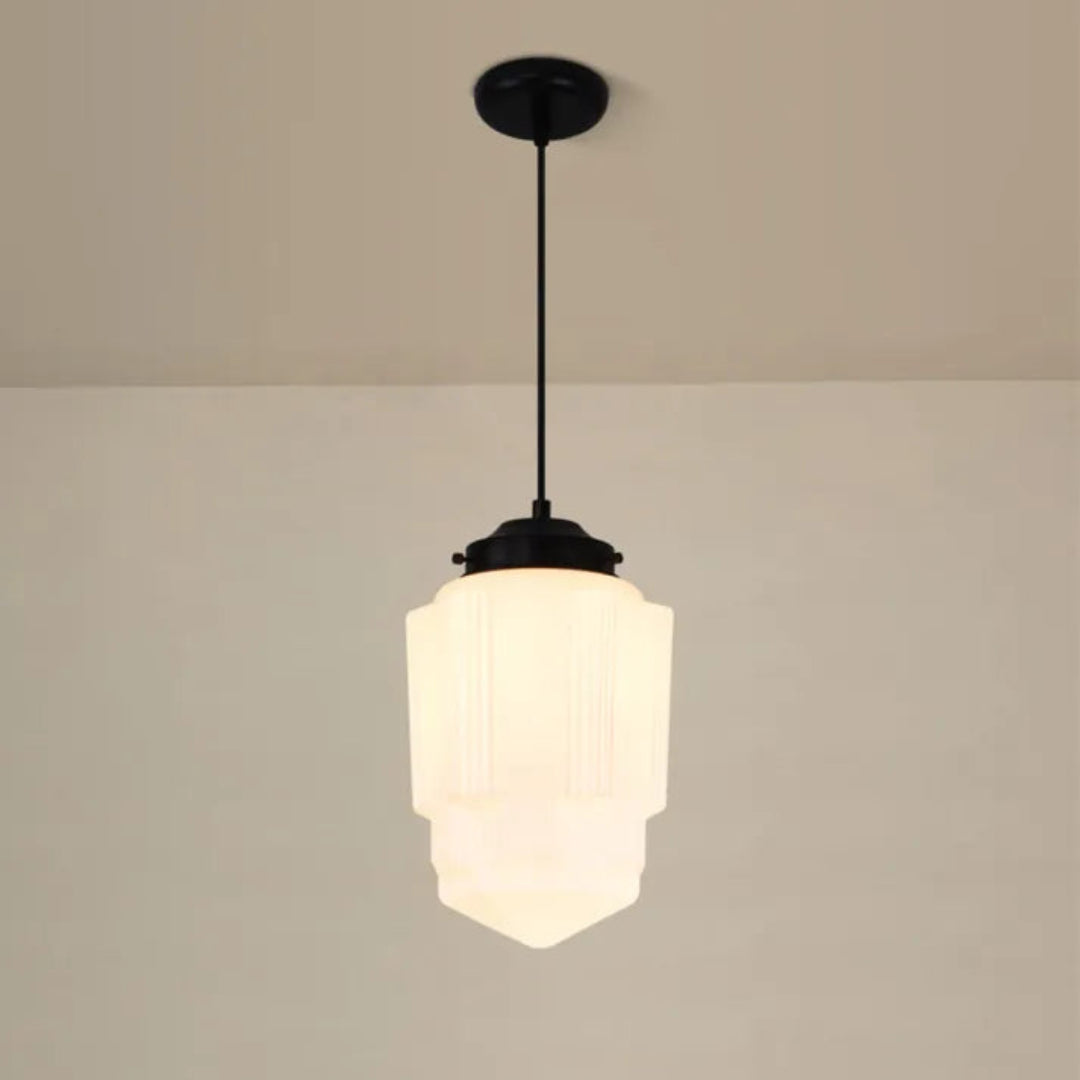 Vintage Geometrische Hanglamp van Mat Glas met LED