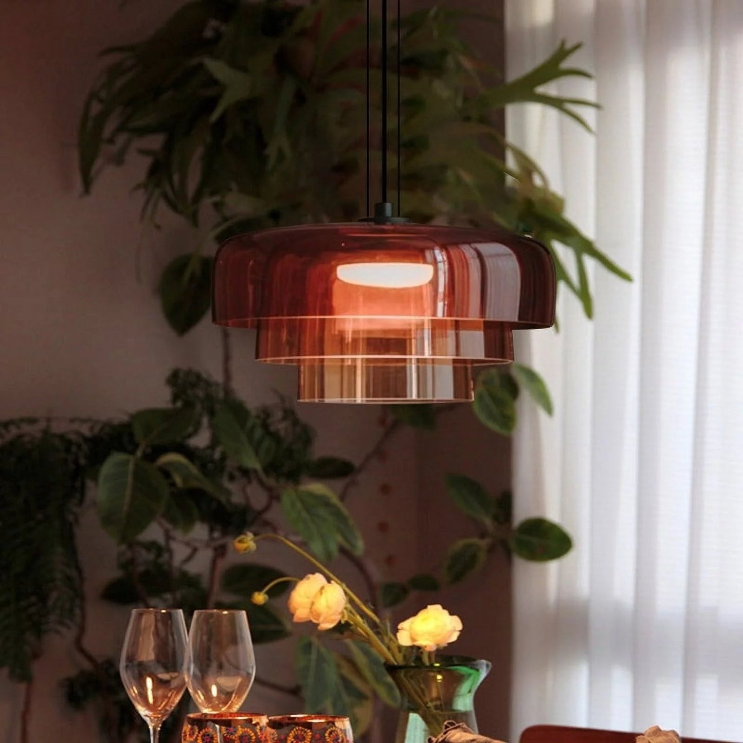 Glazen Plafondlamp met Tijdloos Design-light decor-De Bazelaar