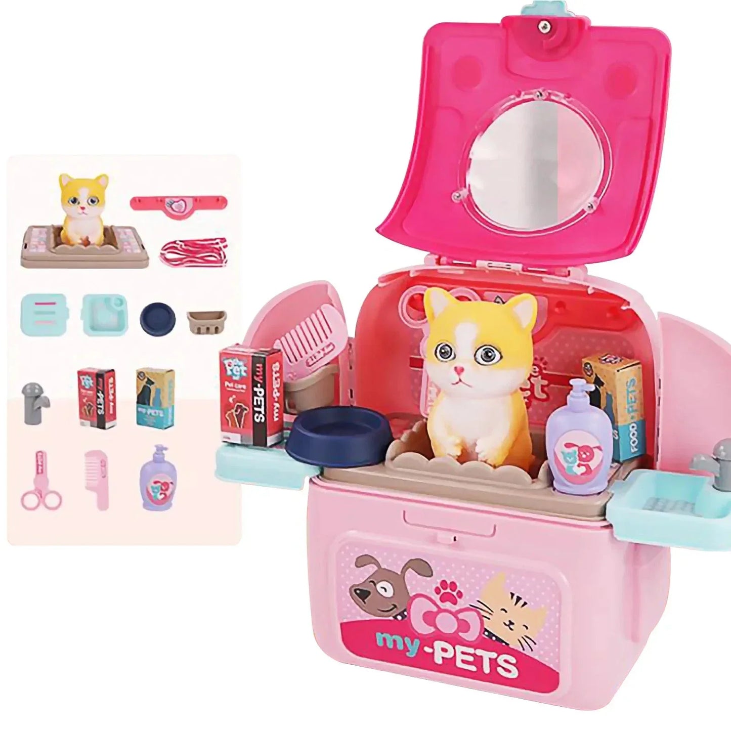 Pet Paradise - Draagbare Dierenverzorgingsset - Voor Kinderen - Speel en Leer-Toys-De Bazelaar