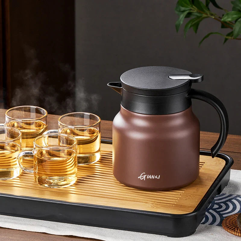 Geïsoleerde Theepot - Ingebouwde Infuser - Keramische Voeringen-Coffee & Tea-De Bazelaar