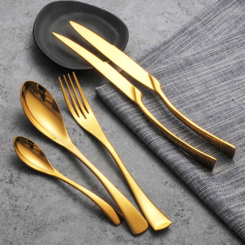 Maya Bestekset - Premium 18/10 Roestvrij Staal - Chef-Gemaakt Kwaliteit-Cutlery Sets-De Bazelaar