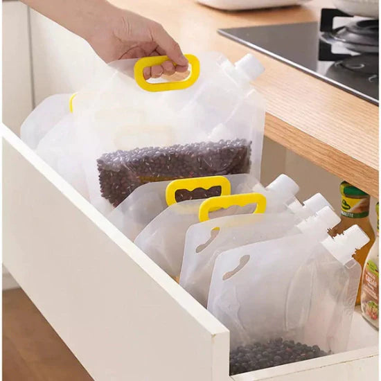 Draagbare Transparante Graanopslagzakken - Handig - Duurzaam - Ruimtebesparend-Kitchen Tools and Accessories-De Bazelaar