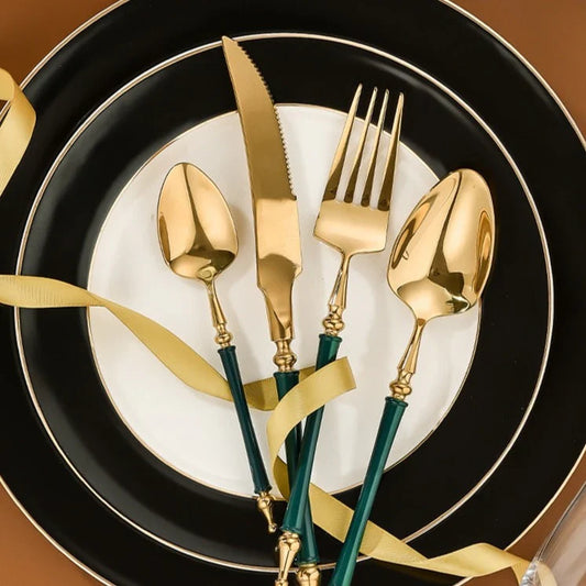 Luxe Bestekset - Tijdloos Design - Elegante Diners Versterken-Cutlery Sets-De Bazelaar