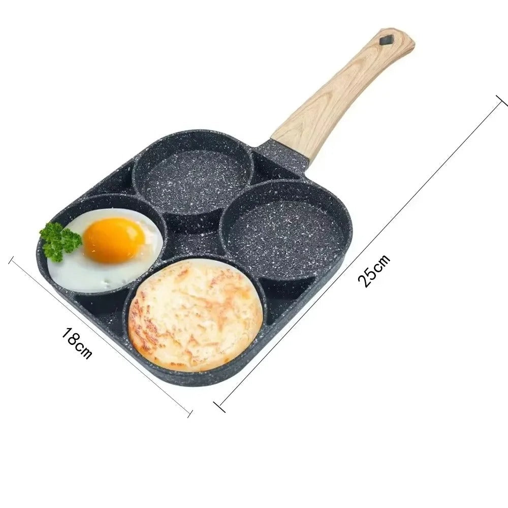 4-Kops Anti-aanbak Eieren Bakpan - Steen Coating - Perfecte Eieren - Makkelijk Schoonmaken-Cookware-De Bazelaar