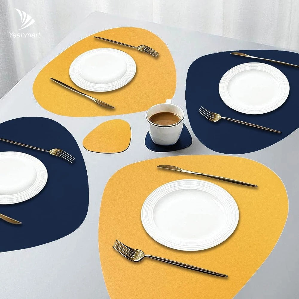 Ecologisch Leren Placemat Set - Waterdicht & Oliebestendig-Tableware & Dining Accessories-De Bazelaar