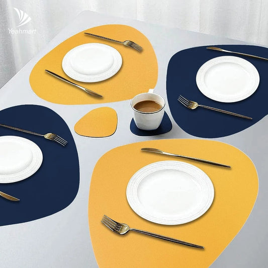 Ecologisch Leren Placemat Set - Waterdicht & Oliebestendig-Tableware & Dining Accessories-De Bazelaar