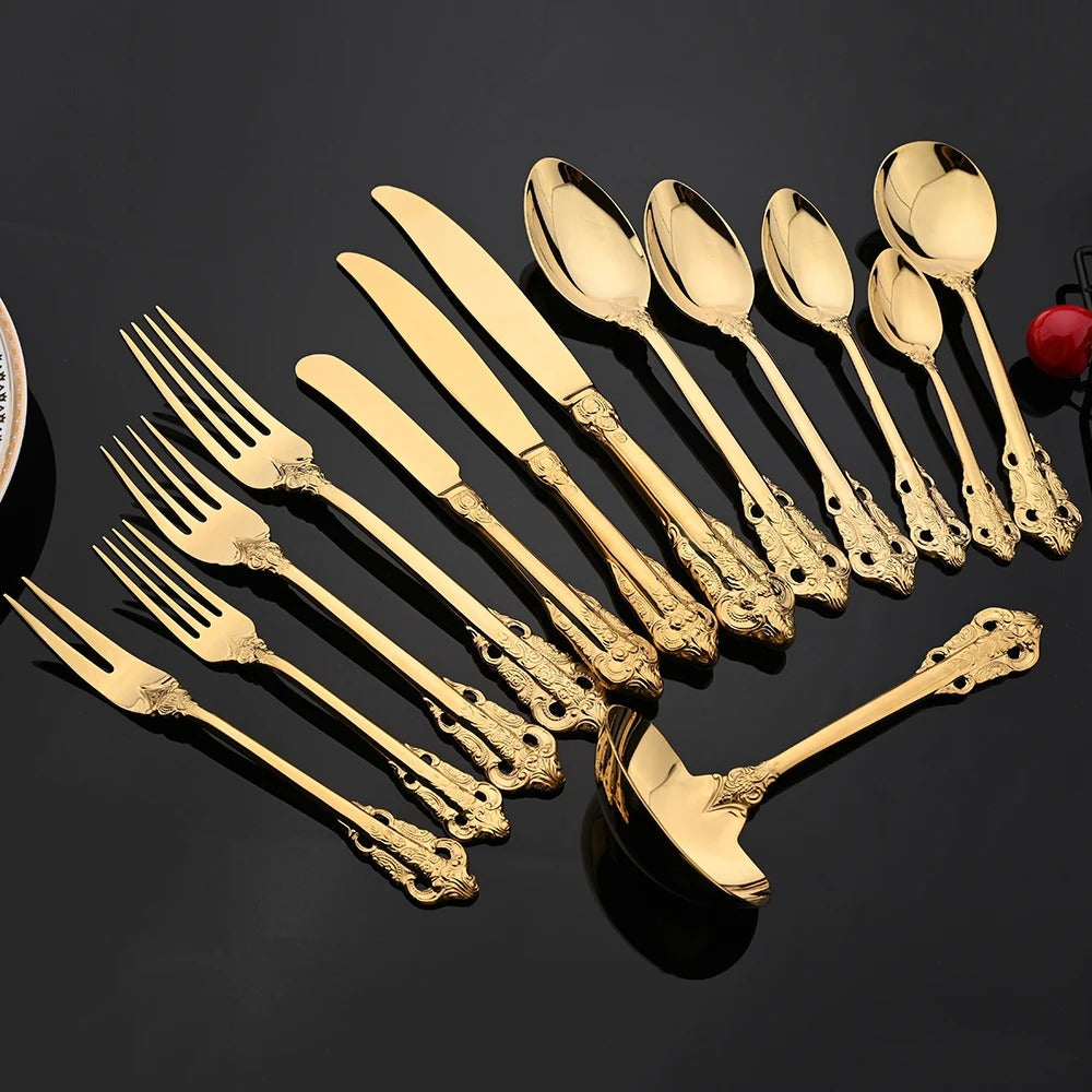 Britse-Inspiratie Bestekset - Tijdloze Elegantie - Perfect voor Dagelijks Dineren-Cutlery Sets-De Bazelaar