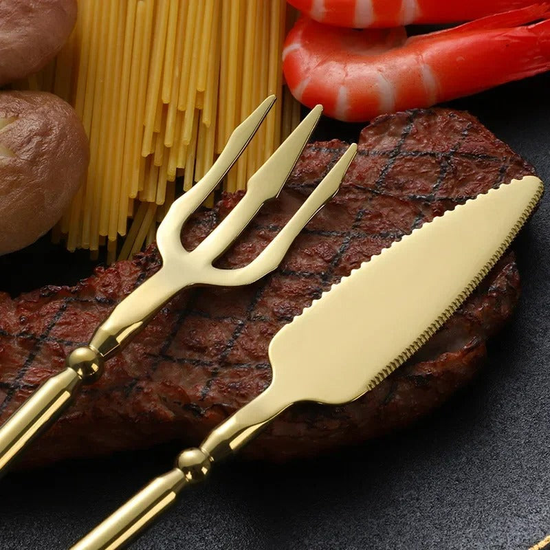 Luxe Bestekset - Tijdloos Design - Elegante Diners Versterken-Cutlery Sets-De Bazelaar