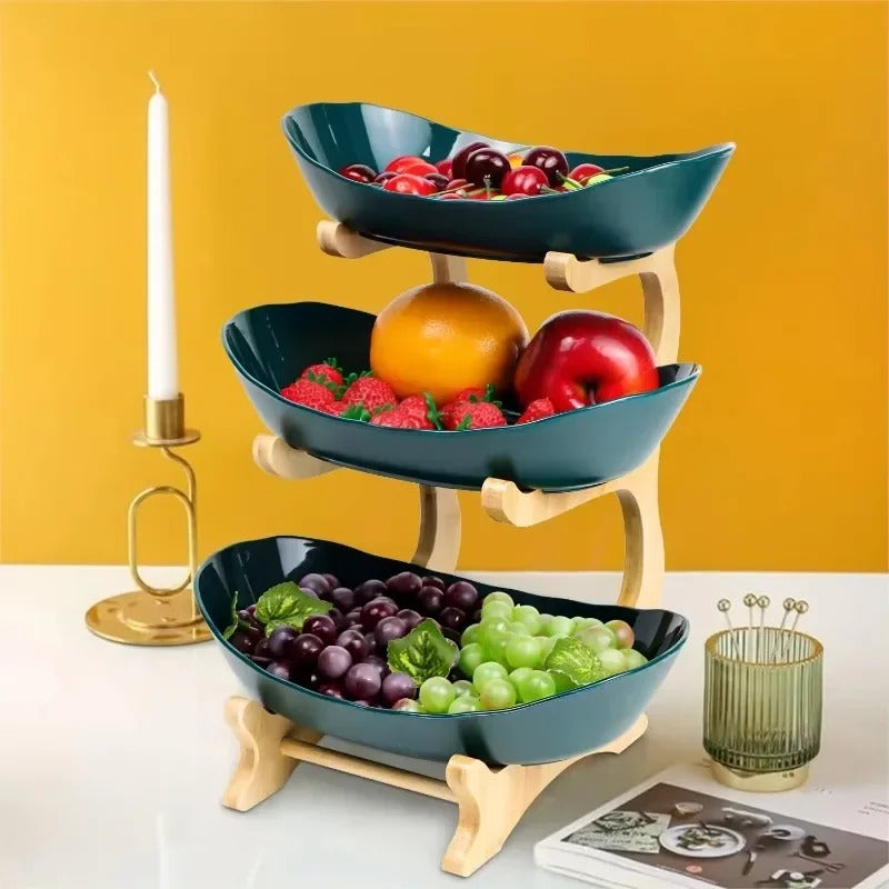 Moderne Bamboe Fruitmand - 2 tot 3 Niveaus - Stijlvol en Ruimtebesparend-Tableware & Dining Accessories-De Bazelaar
