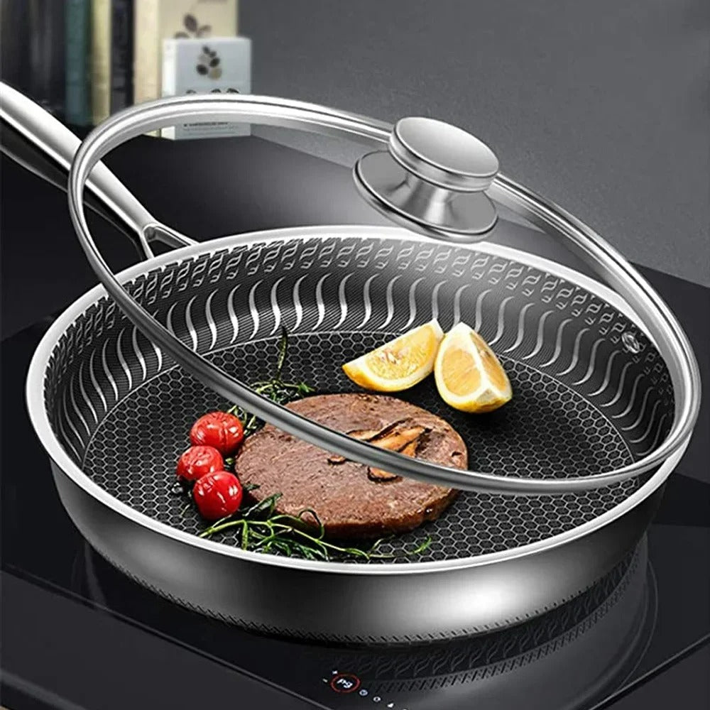 Premium Roestvrij Stalen Wok - Anti-aanbak voor Perfect Roerbakken-Cookware-De Bazelaar