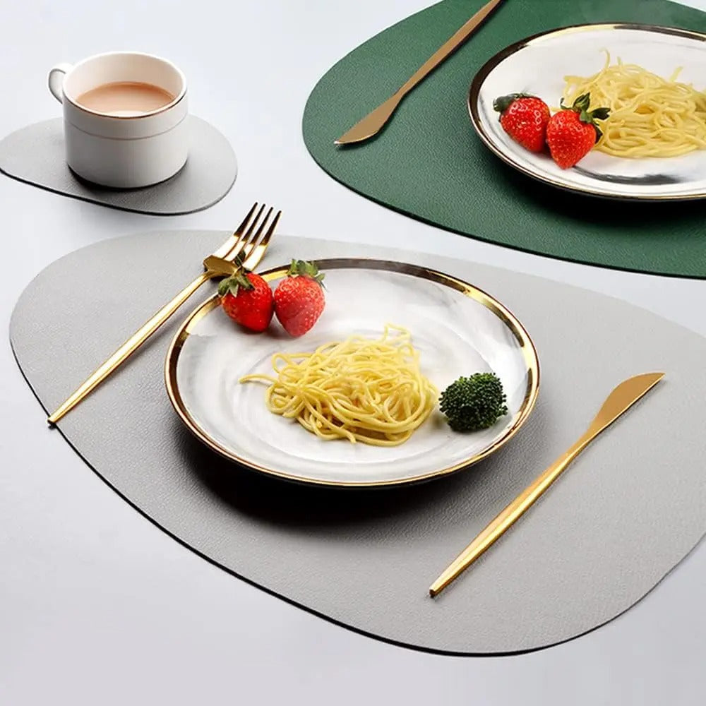 Ecologisch Leren Placemat Set - Waterdicht & Oliebestendig-Tableware & Dining Accessories-De Bazelaar