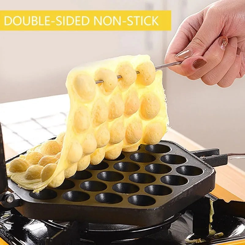 Eieren Bubbels Cake Pan - Gietaluminium - Antiaanbaklaag - Perfect voor Knapperige Wafels-Cookware-De Bazelaar