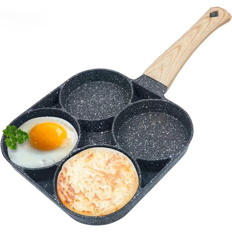 4-Kops Anti-aanbak Eieren Bakpan - Steen Coating - Perfecte Eieren - Makkelijk Schoonmaken-Cookware-De Bazelaar