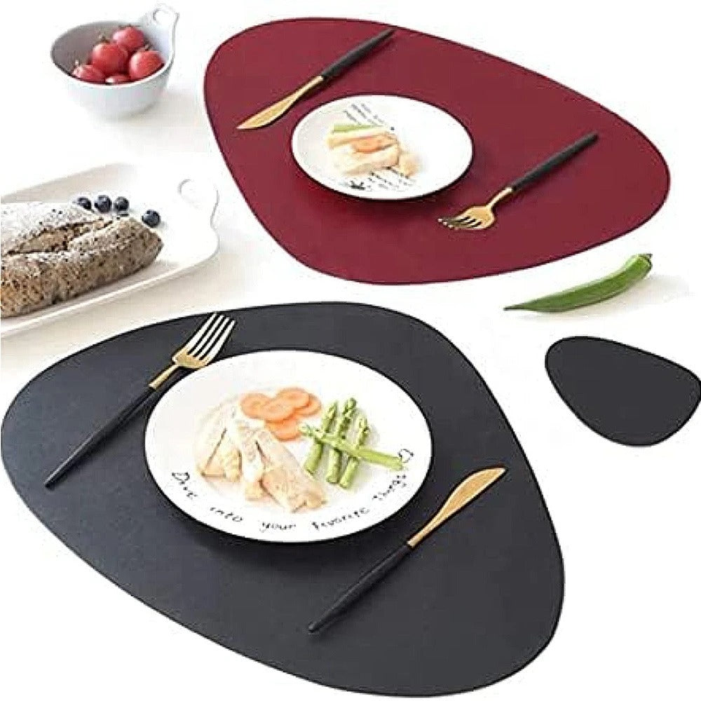 Ecologisch Leren Placemat Set - Waterdicht & Oliebestendig-Tableware & Dining Accessories-De Bazelaar