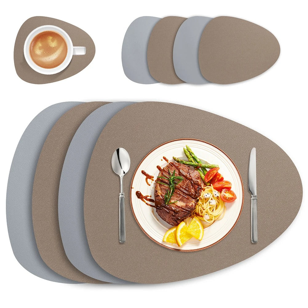 Ecologisch Leren Placemat Set - Waterdicht & Oliebestendig-Tableware & Dining Accessories-De Bazelaar
