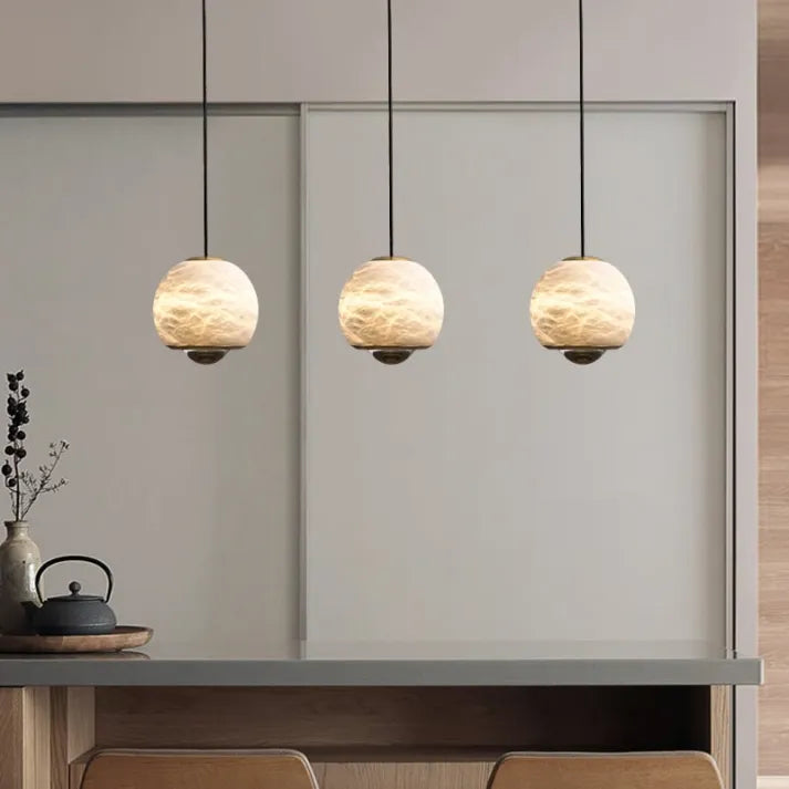 Luxe Marmeren Hanglamp met Albast-light decor-De Bazelaar