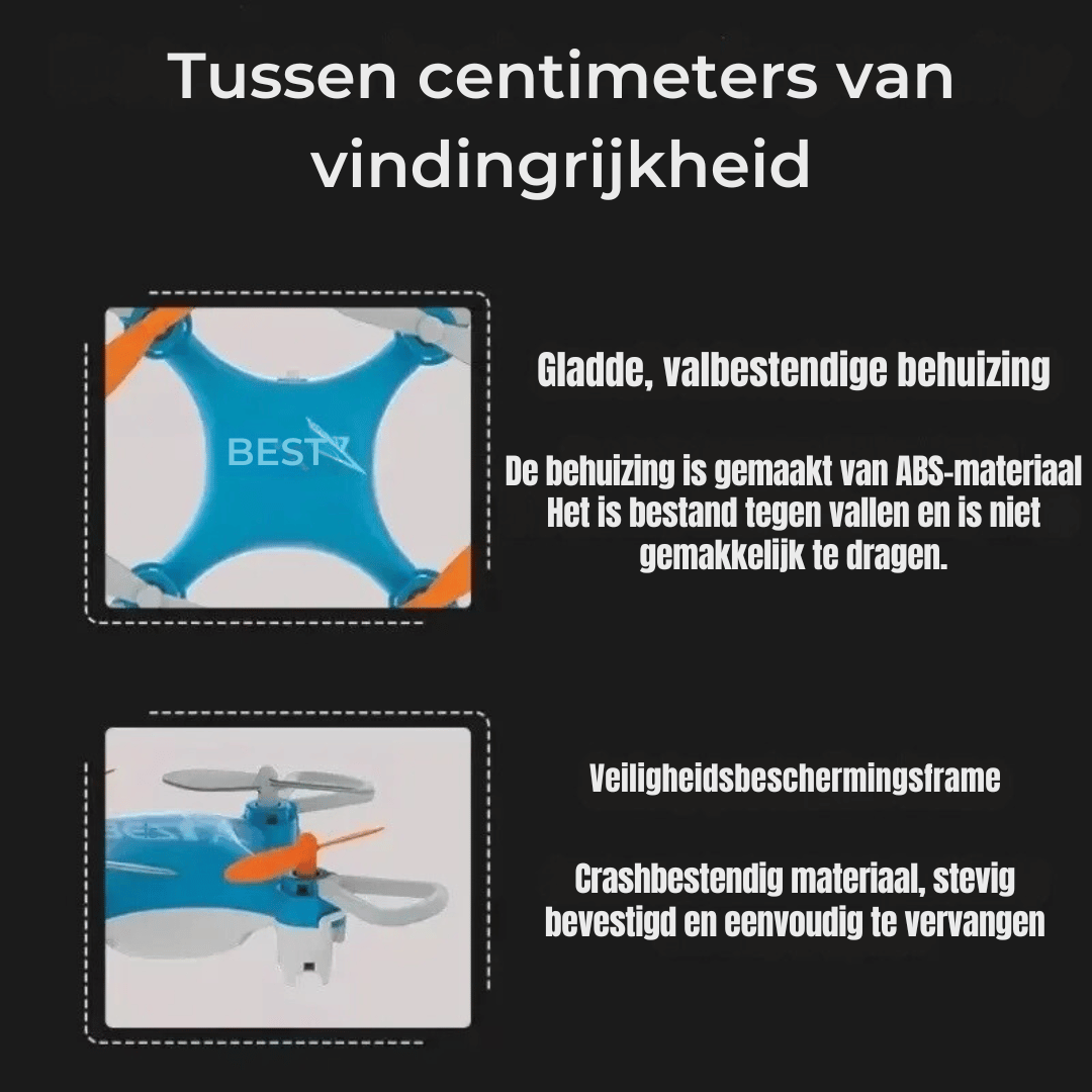 Mini Drone - Afstandsbediening en Hoogtevasthoudfunctie-Drone-De Bazelaar