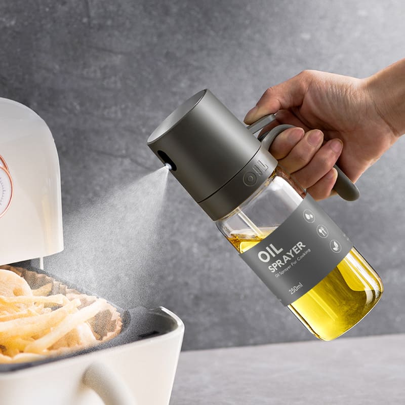 Olie Glas Spray Dispenser - Handvat - 2 in 1 Functie-Kitchen Tools and Accessories-De Bazelaar