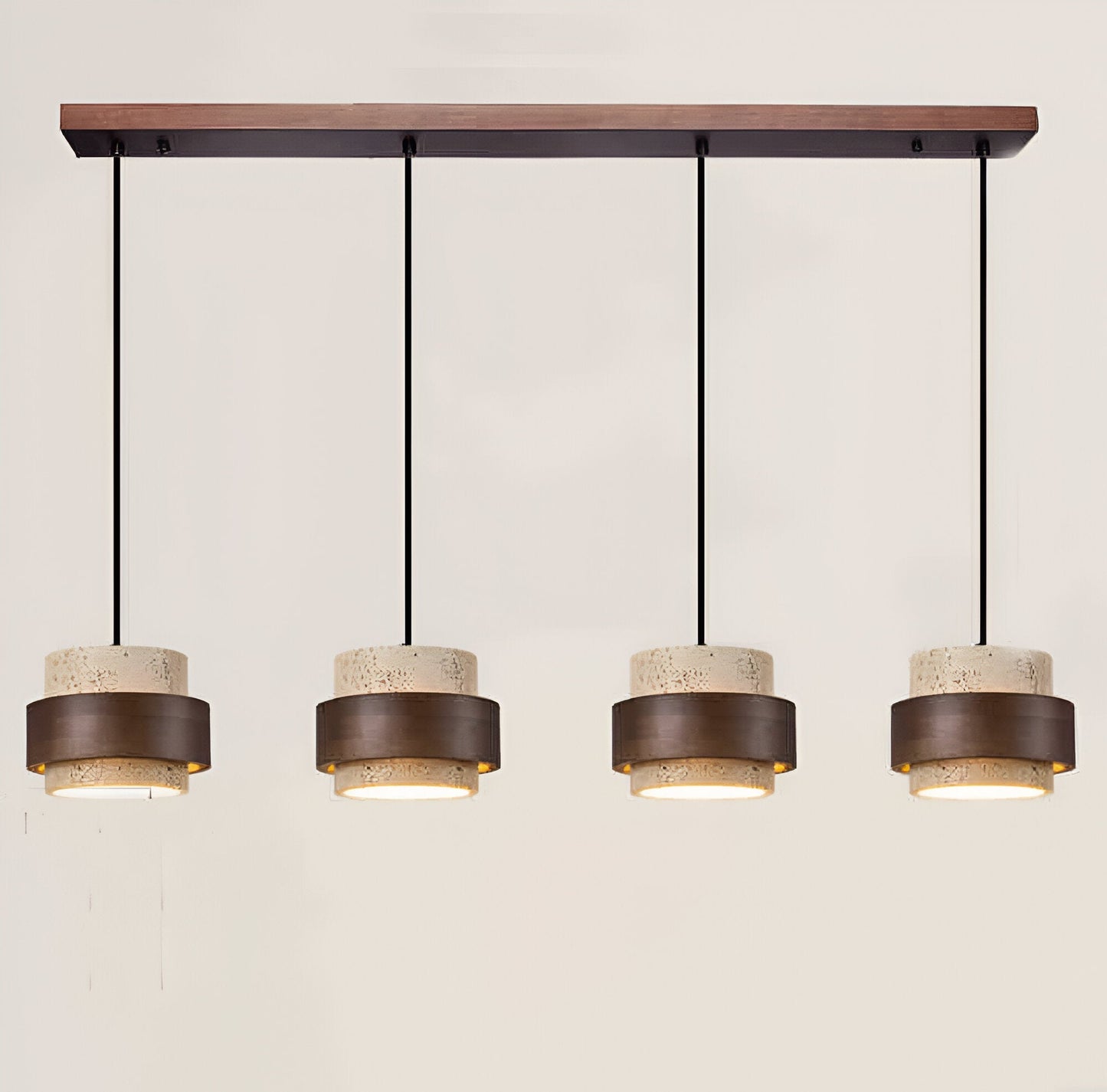 Retro Minimalistische Hanglamp met Gele Travertin-light decor-De Bazelaar