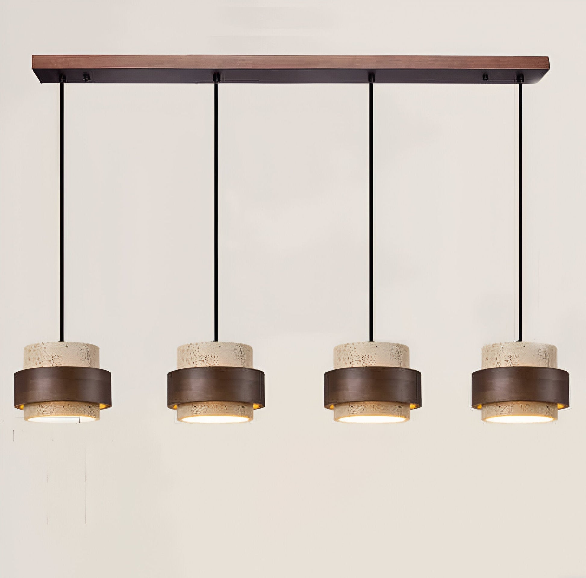 Retro Minimalistische Hanglamp met Gele Travertin-light decor-De Bazelaar