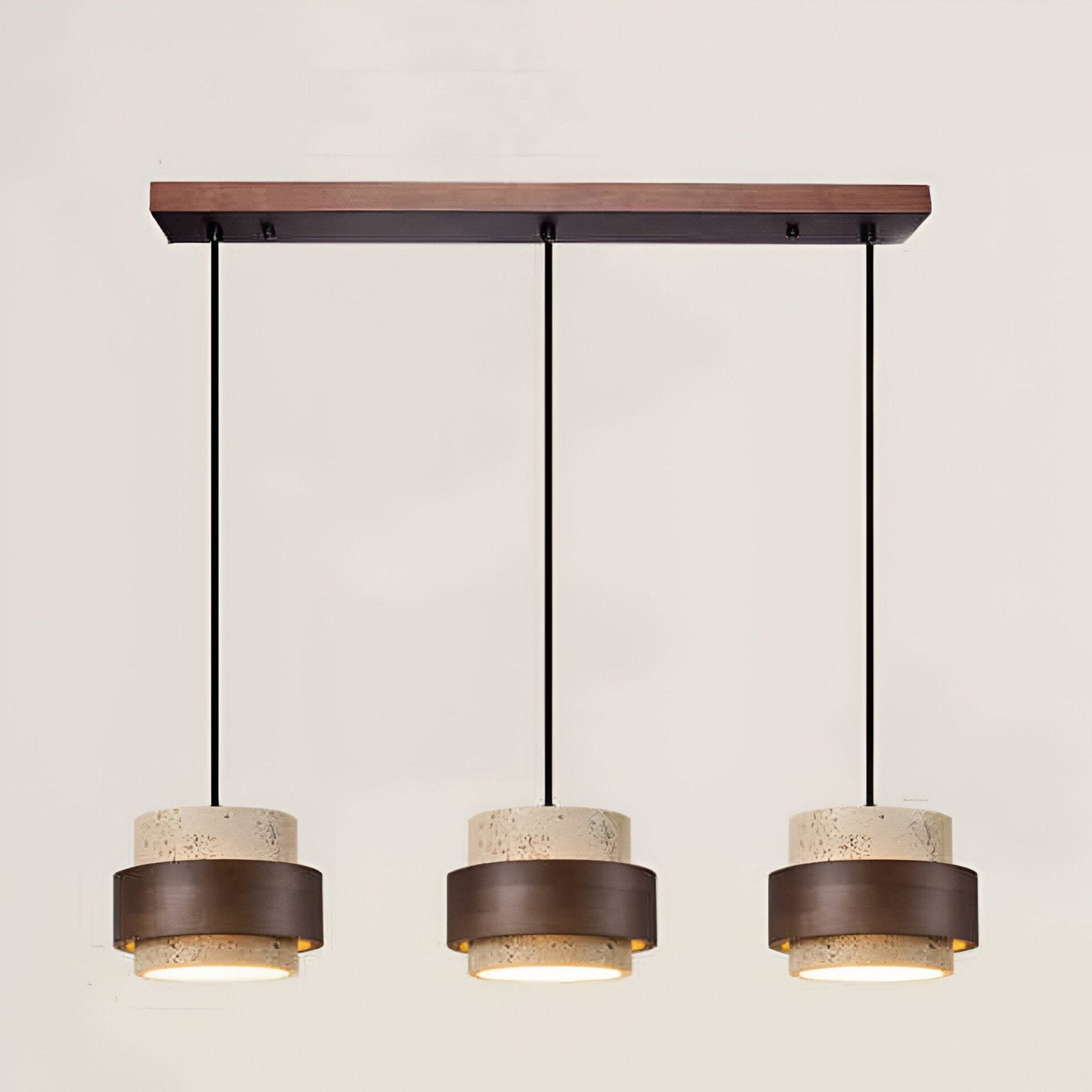 Retro Minimalistische Hanglamp met Gele Travertin-light decor-De Bazelaar