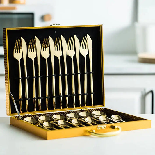 Premium Bestekset - 24-Delige RVS - Perfect voor Feestjes-Cutlery Sets-De Bazelaar
