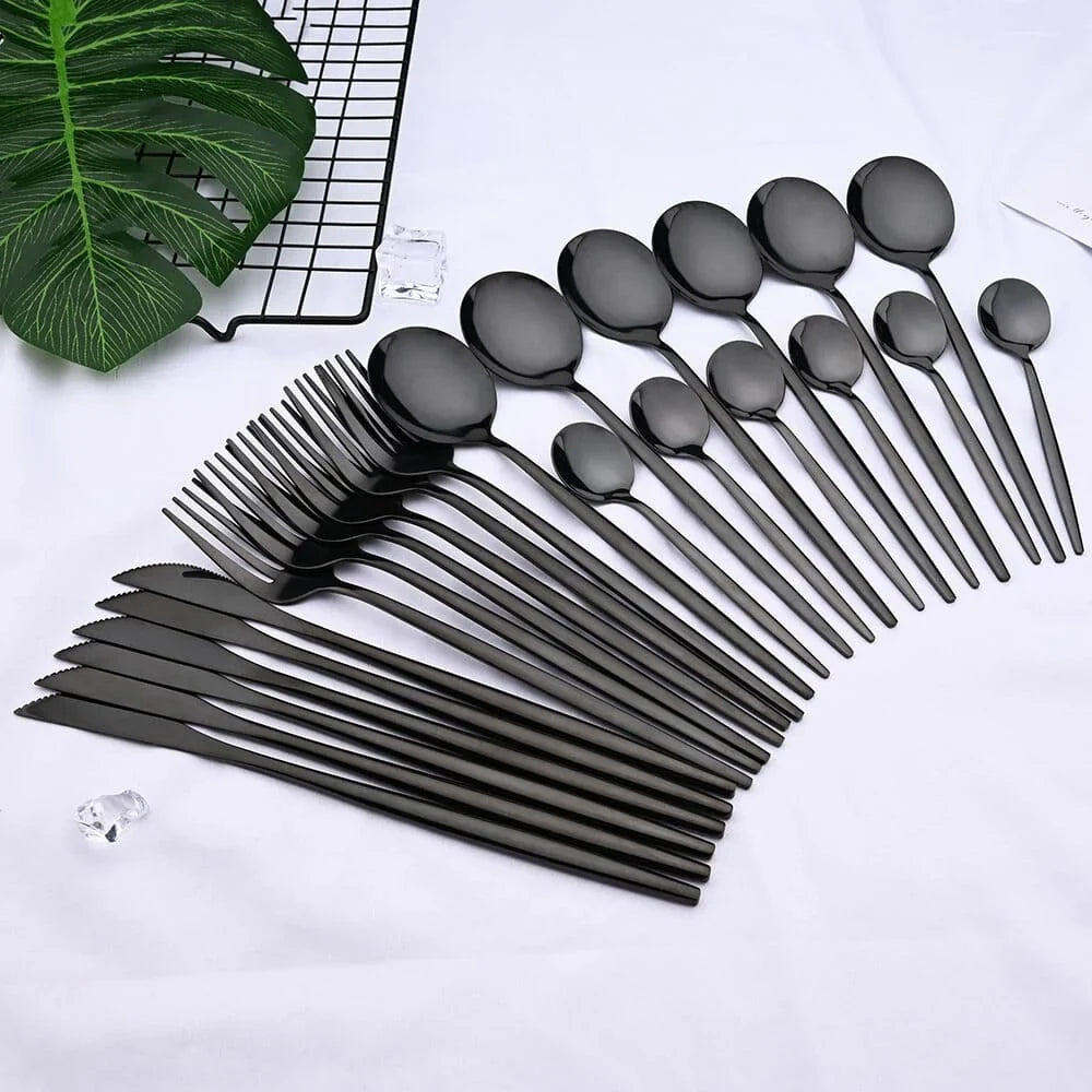 Premium Bestekset - 24-Delige RVS - Perfect voor Feestjes-Cutlery Sets-De Bazelaar
