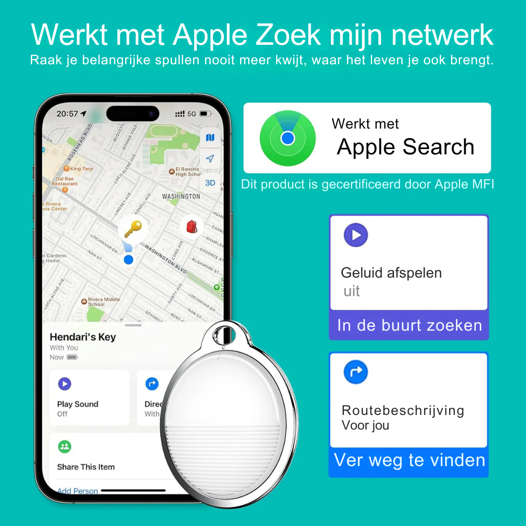 Mini GPS Tracker voor Apple iOS-Tracker-De Bazelaar
