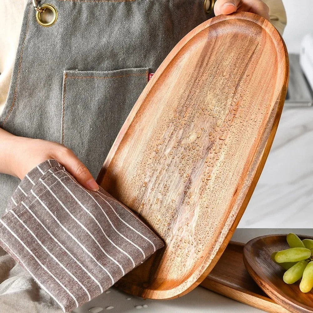 Koninklijke Acaciahouten Serveertray - Stijlvol - Duurzaam - Perfect voor Feesten-Cutting & Serving Boards-De Bazelaar