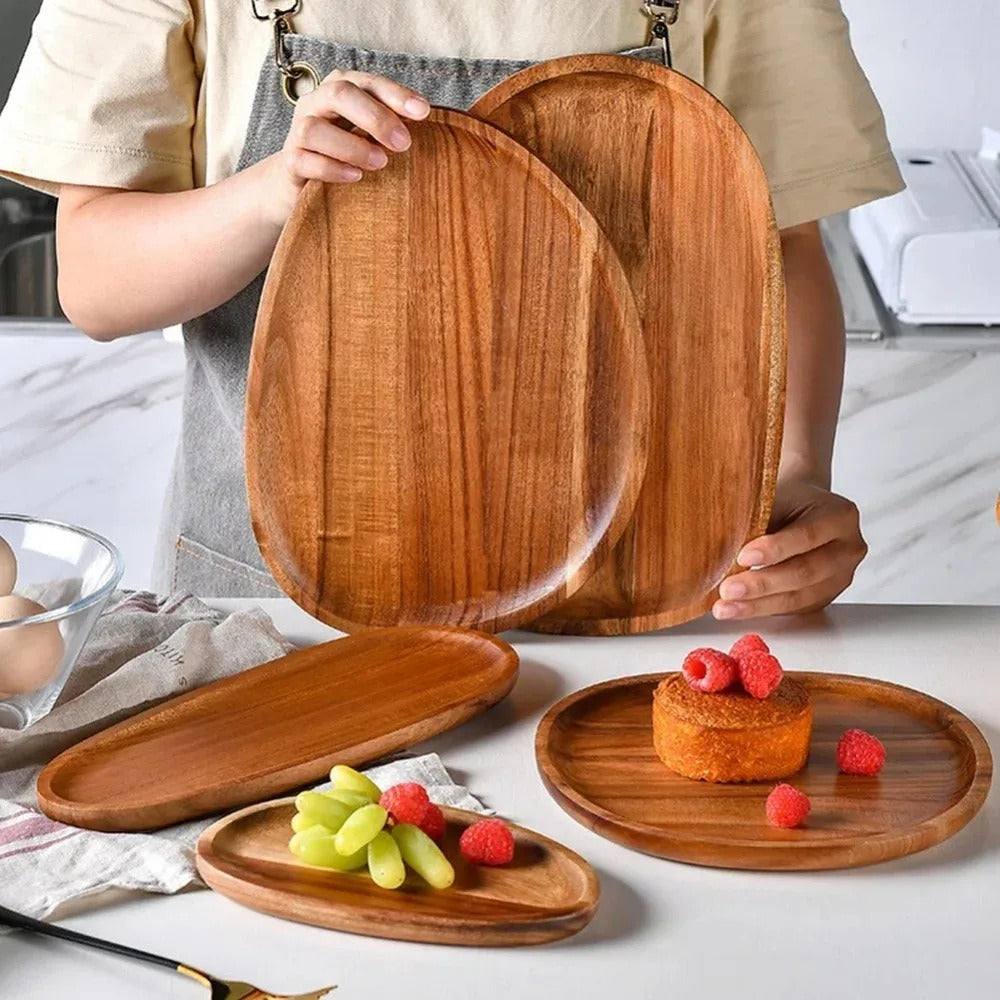 Koninklijke Acaciahouten Serveertray - Stijlvol - Duurzaam - Perfect voor Feesten-Cutting & Serving Boards-De Bazelaar