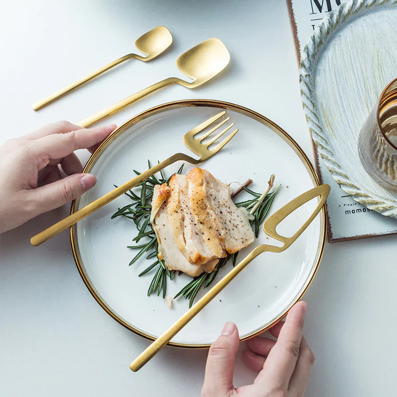Luxe RVS Skeleton Bestekset - Eigentijds Ontwerp - Unieke Kracht-Cutlery Sets-De Bazelaar