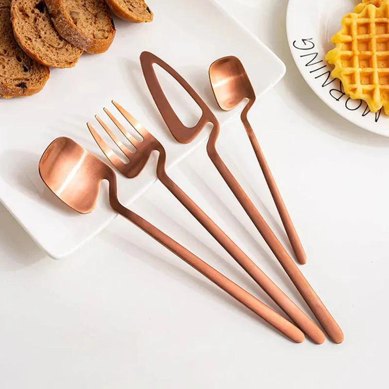 Luxe RVS Skeleton Bestekset - Eigentijds Ontwerp - Unieke Kracht-Cutlery Sets-De Bazelaar