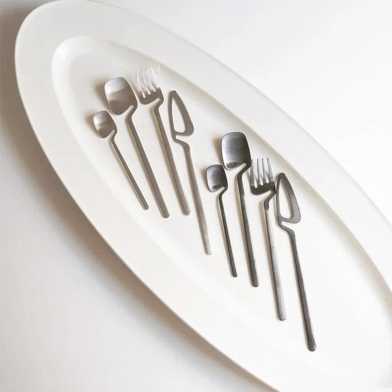 Luxe RVS Skeleton Bestekset - Eigentijds Ontwerp - Unieke Kracht-Cutlery Sets-De Bazelaar