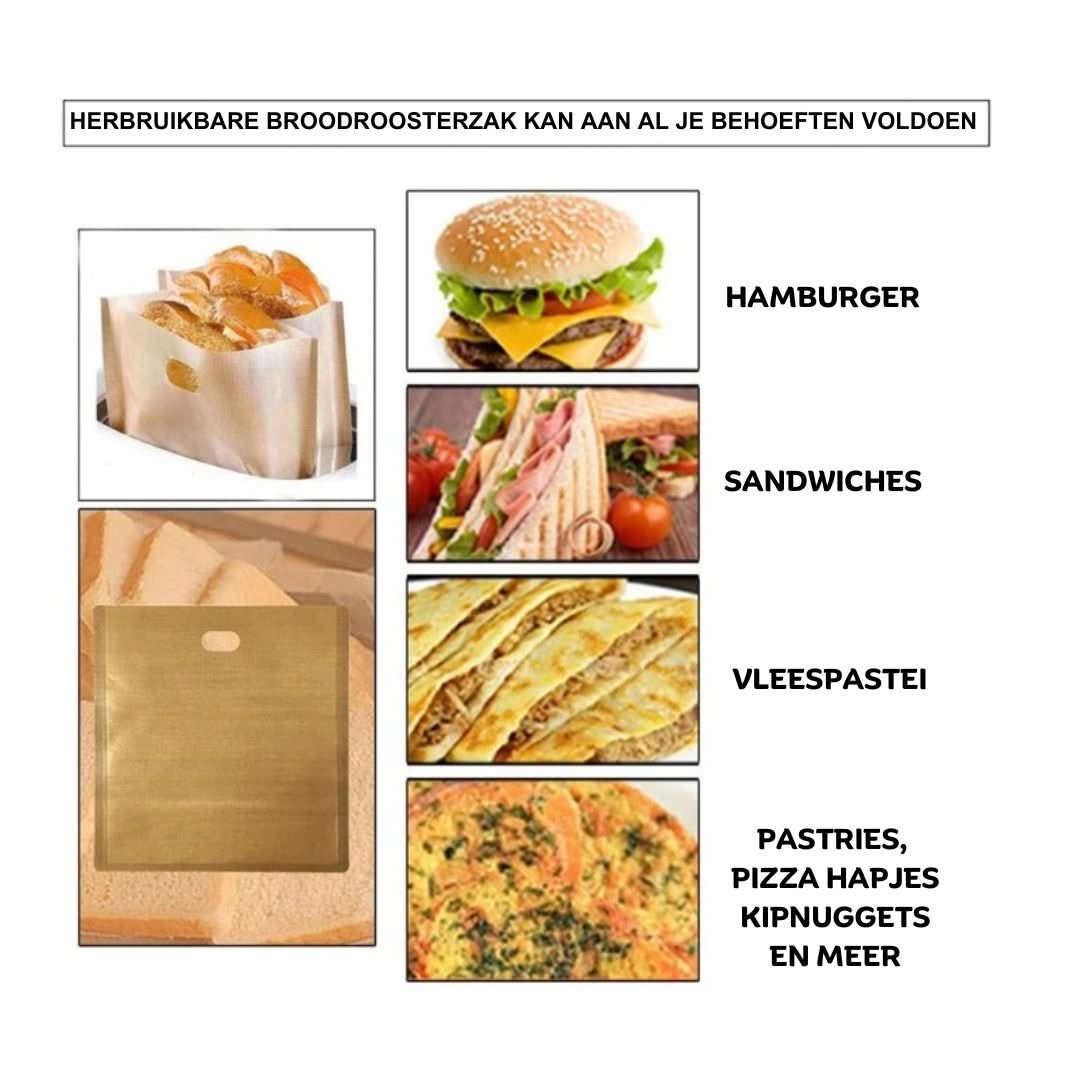 Toastzakjes | Antiaanbaklaag + Herbruikbaar - #Toastzakjes | Antiaanbaklaag + HerbruikbaarDe Bazelaar