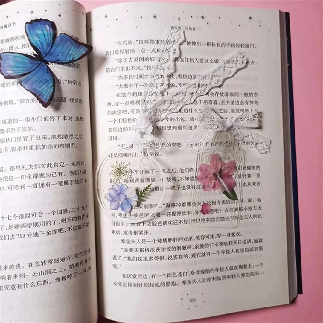 🌸Transparante boekenleggers met gedroogde bloemen (met gratis lint)🦋 - #🌸Transparante boekenleggers met gedroogde bloemen (met gratis lint)🦋De Bazelaar