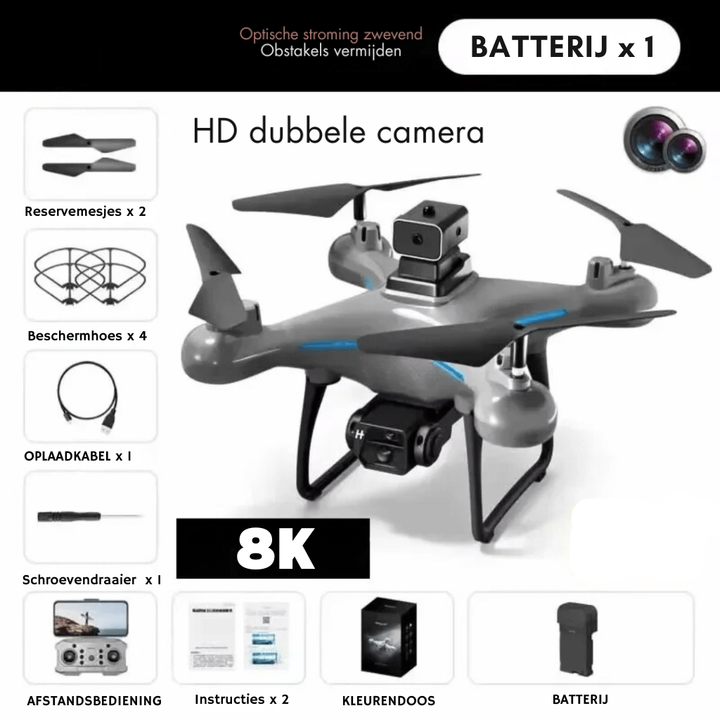 8K HD Drone - Dual-Camera Obstakelvermijding-Drone-De Bazelaar