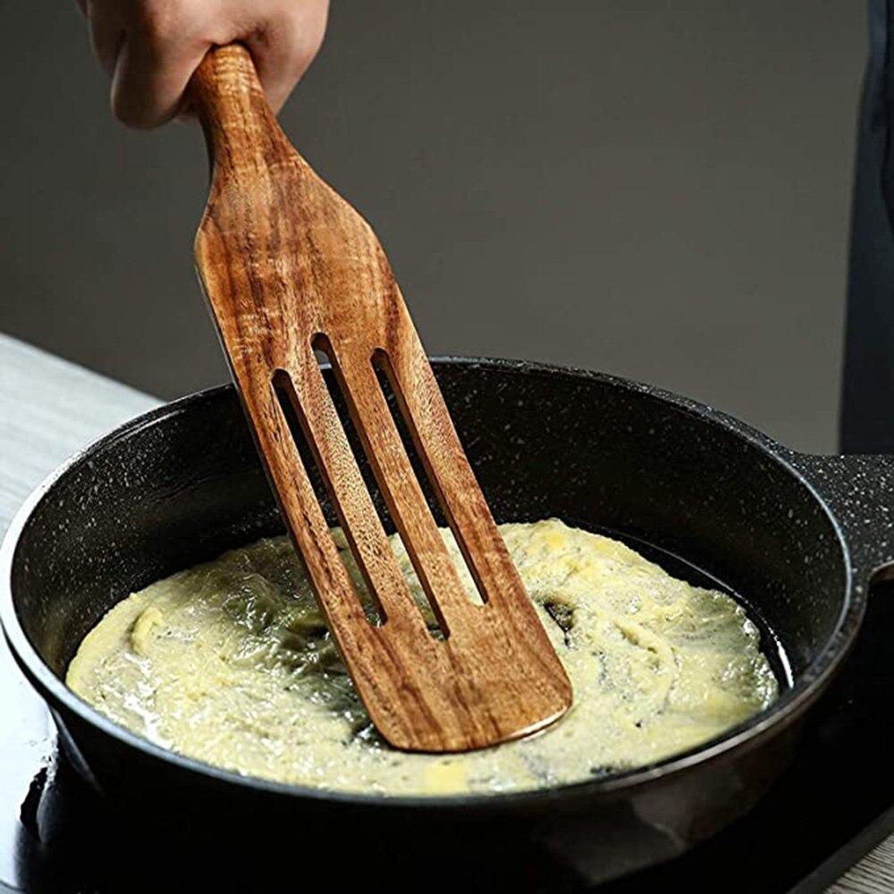 Houten Spurtle Set - Duurzaam & Veelzijdig Keukengerei-Cooking Utensil Sets-De Bazelaar
