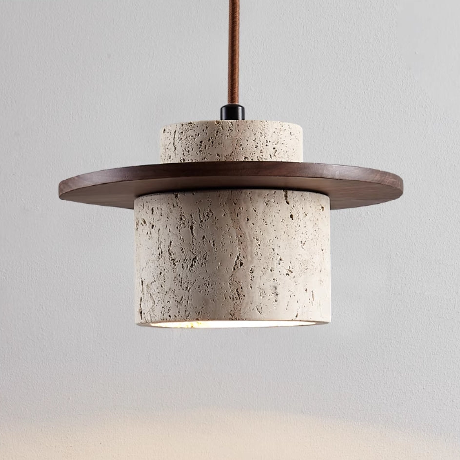 Tijdloze Travertin Hanglamp - Unieke Natuursteen Designlamp-light decor-De Bazelaar