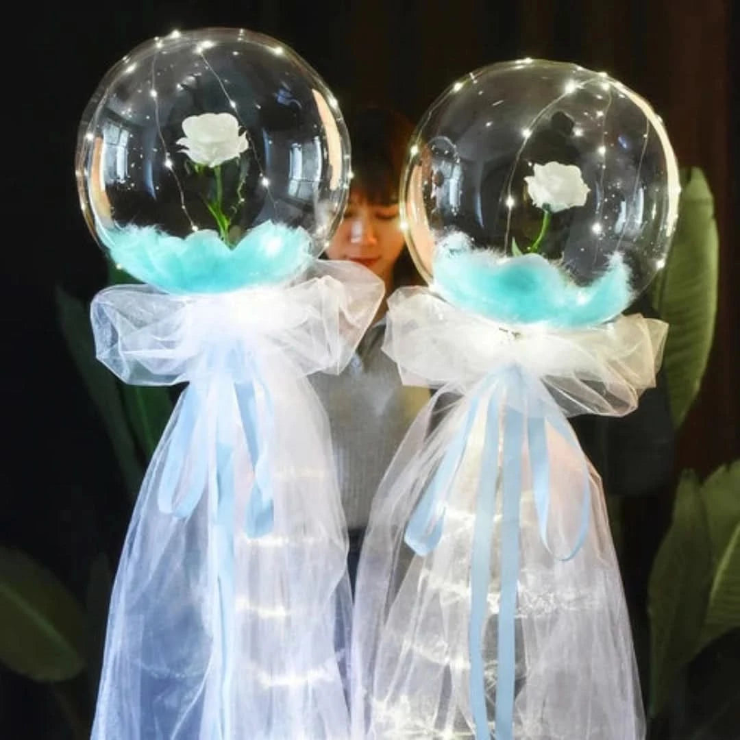 Luchtroos | LED Ballonroos-Boeket