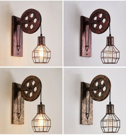 LichtKooi - Geometrische wandlamp met ijzeren lampenkap