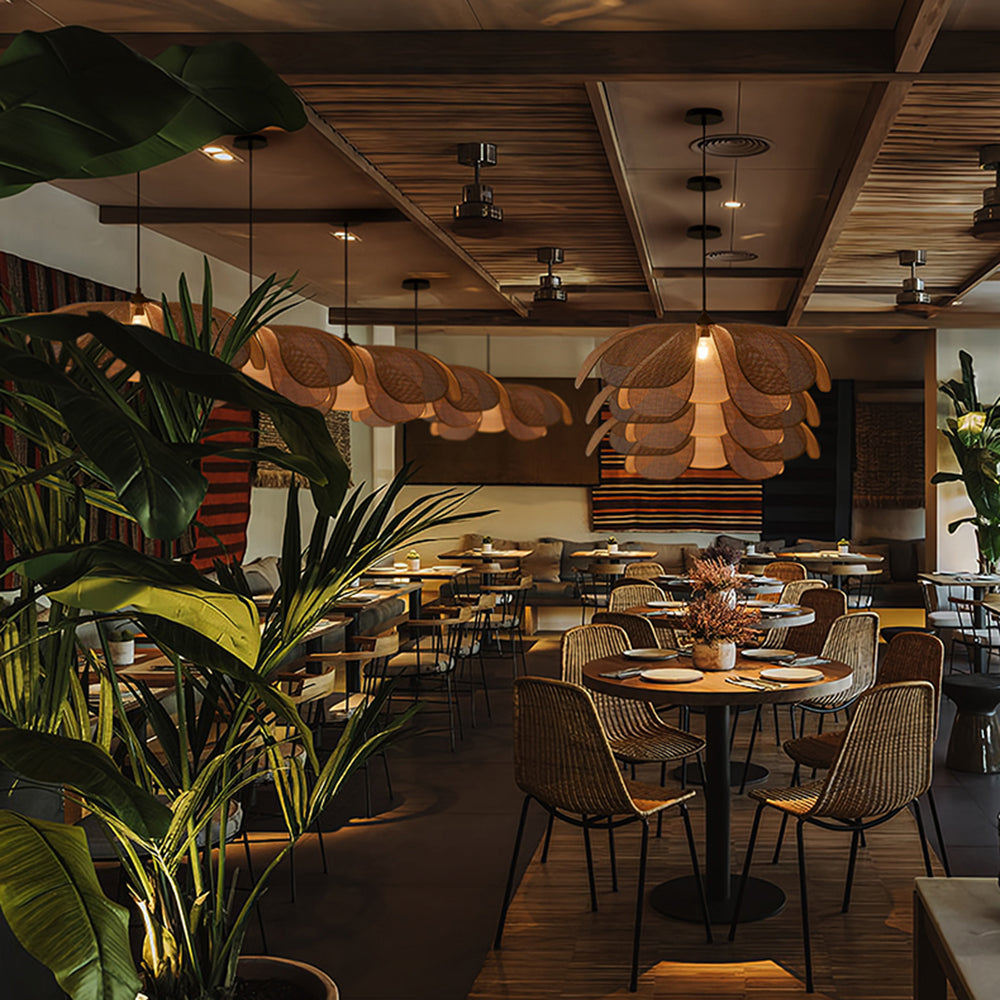 Hanglamp van duurzaam riet – NaturelChic design-light decor-De Bazelaar