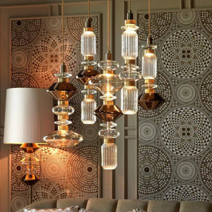 Exotische Glazen Hanglamp met Onregelmatig Design