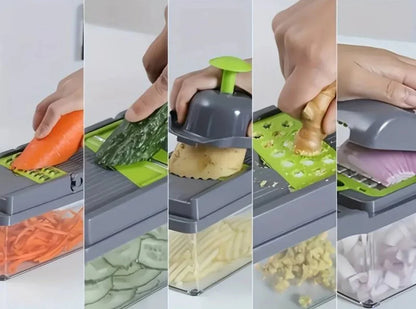 Multifunctionele Groentesnijder Set - 10-delige Snijset voor Efficiënt Koken-Kitchen Tools and Accessories-De Bazelaar